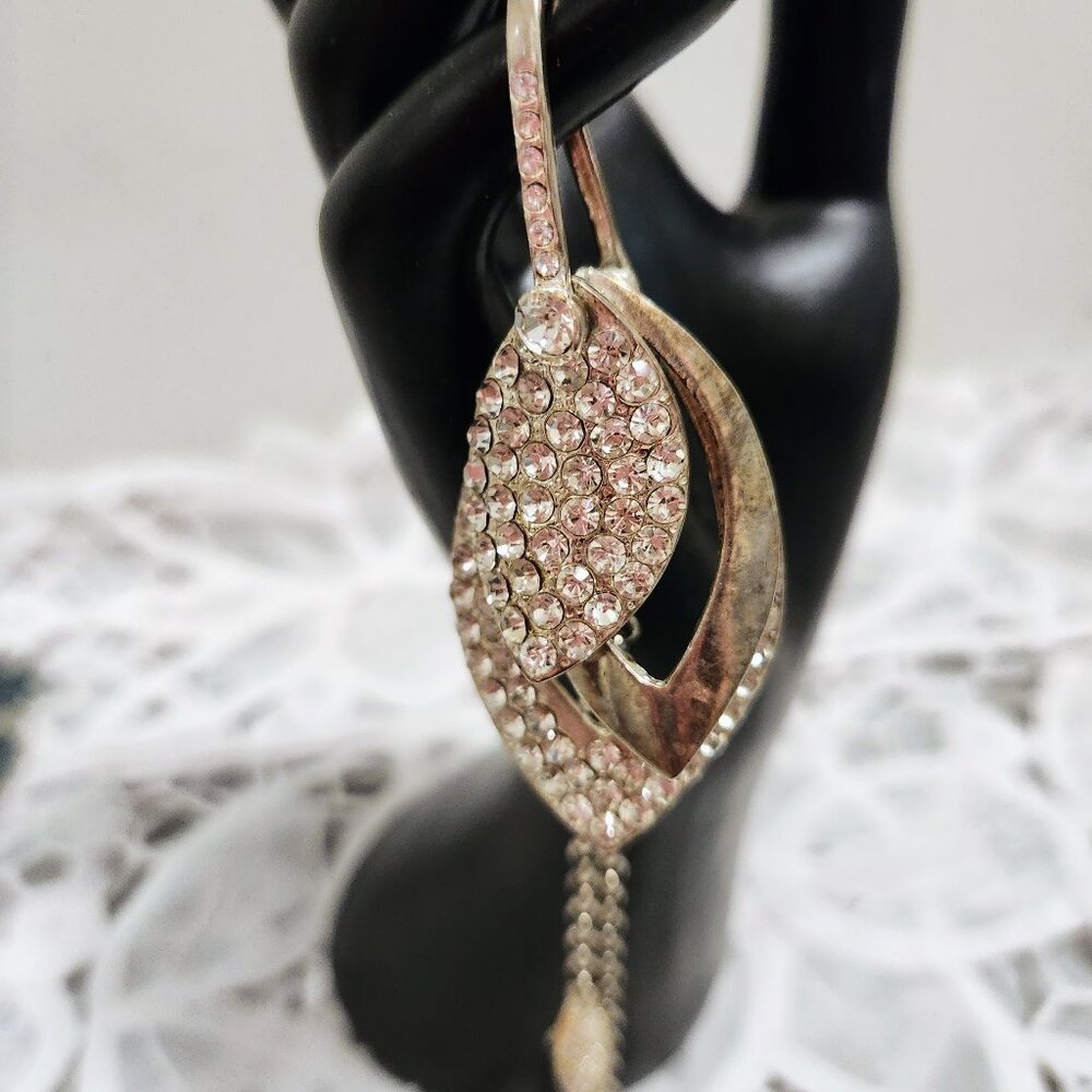 Rhinestone Key Chain Purse Charm Bling Accent Silver Tone